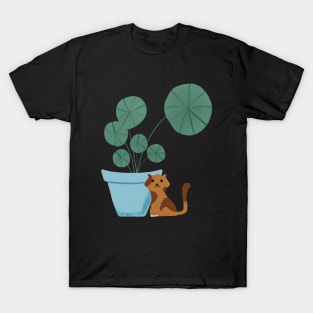 Cat with plant T-Shirt